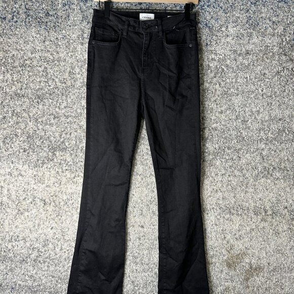 FRAME Denim - Frame Le Mini Boot Jeans Womens 27 Black Dark Wash Mid Rise Stretch Bootcut